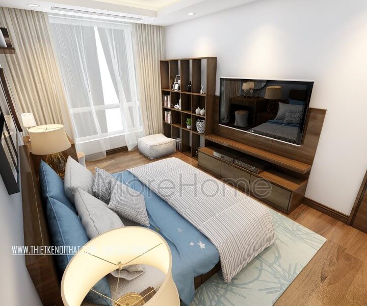 Thiết kế phòng ngủ căn hộ duplex Mandarin garden - chị Mai